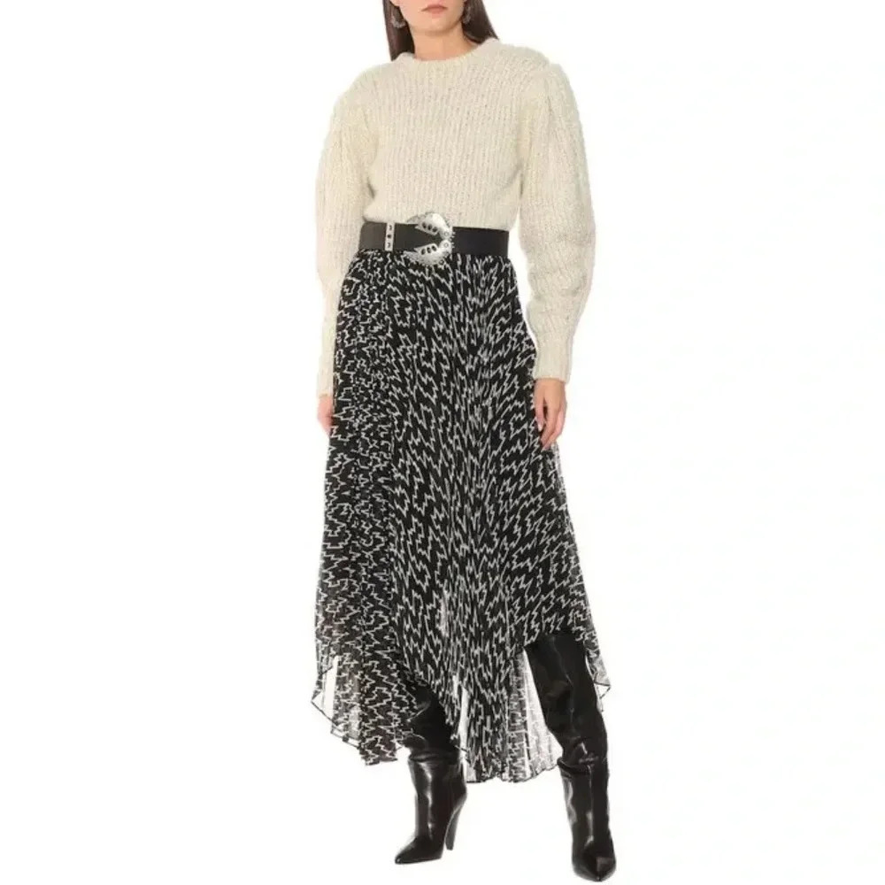 NWT ISABEL MARANT Alpaca Wool-Blend Enora Jumper knit Puffy Sweater EU 34 XS